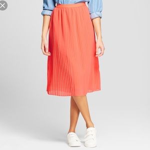 Target a.new.day pleated orange midi skirt